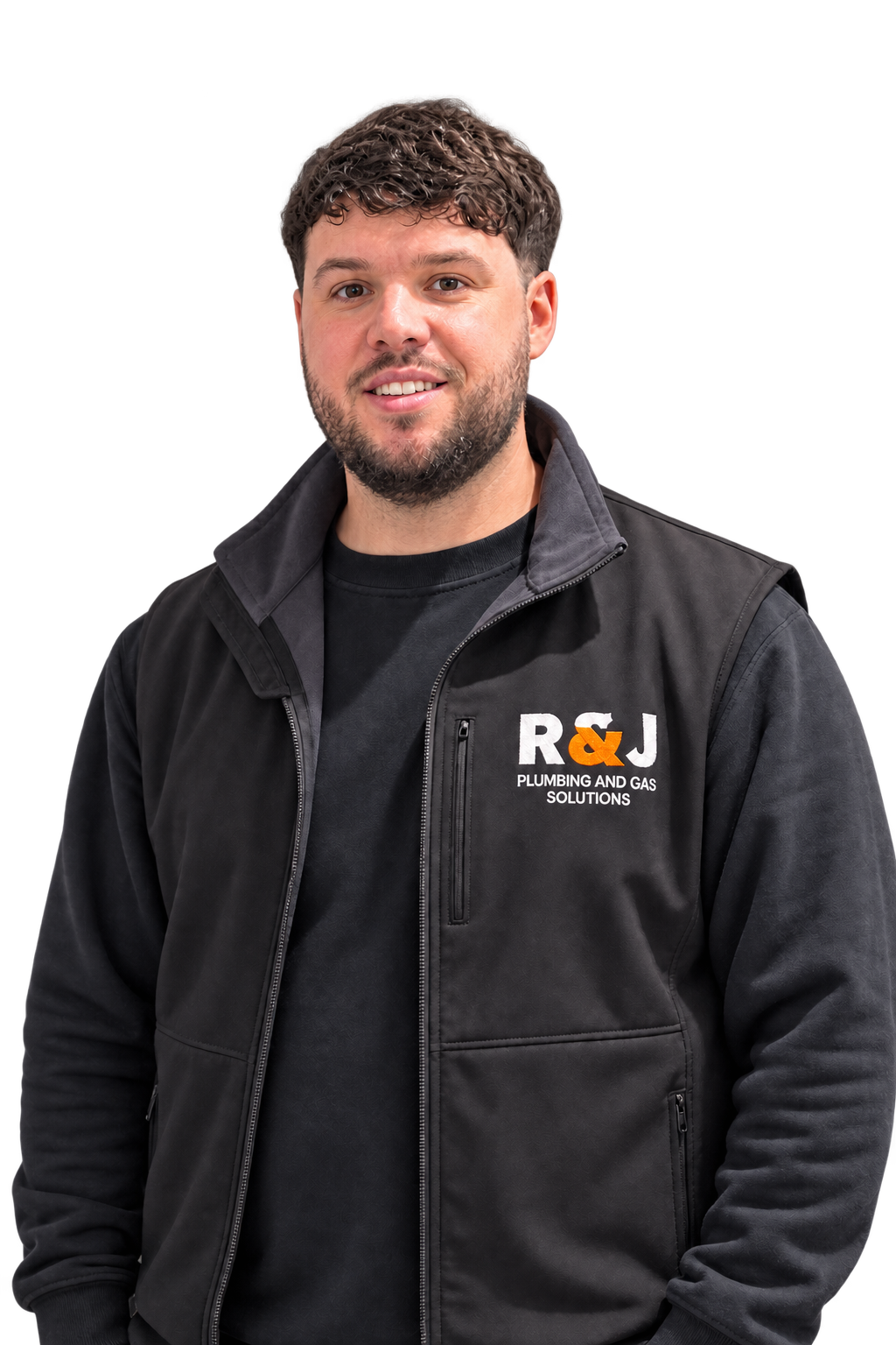 Josh, smiling in his R&J Plumbing and Gas Solutions work shirt